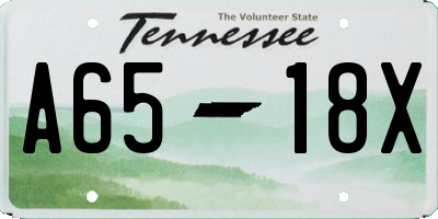TN license plate A6518X