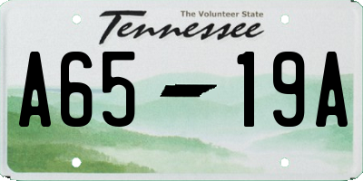 TN license plate A6519A