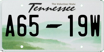 TN license plate A6519W