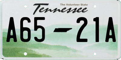 TN license plate A6521A