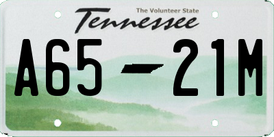TN license plate A6521M
