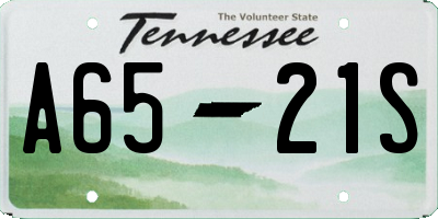 TN license plate A6521S