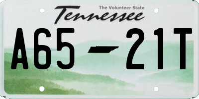 TN license plate A6521T