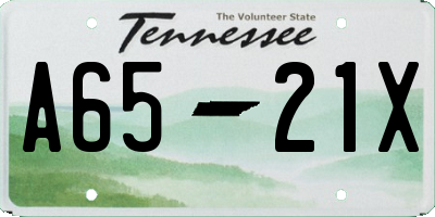 TN license plate A6521X