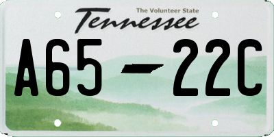 TN license plate A6522C