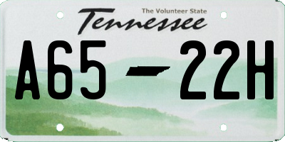 TN license plate A6522H