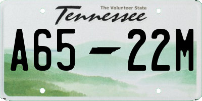 TN license plate A6522M