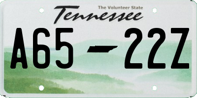 TN license plate A6522Z