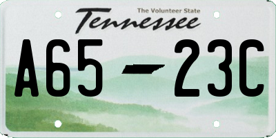 TN license plate A6523C