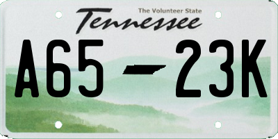 TN license plate A6523K