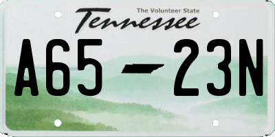 TN license plate A6523N