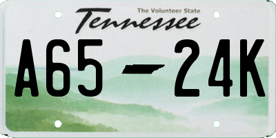 TN license plate A6524K