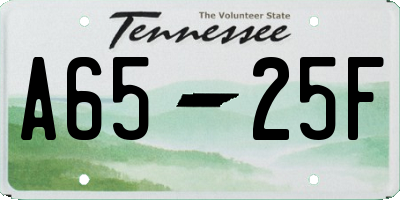TN license plate A6525F