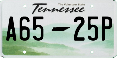 TN license plate A6525P