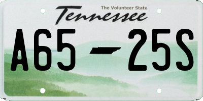 TN license plate A6525S