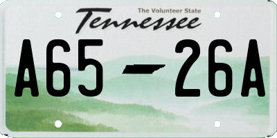 TN license plate A6526A