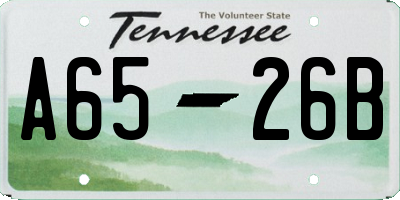 TN license plate A6526B