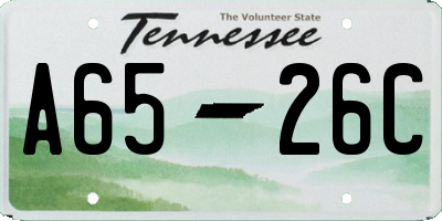TN license plate A6526C