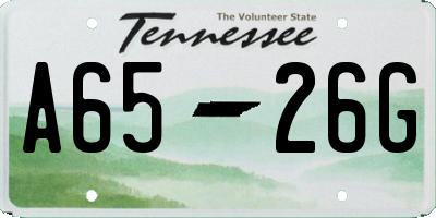 TN license plate A6526G