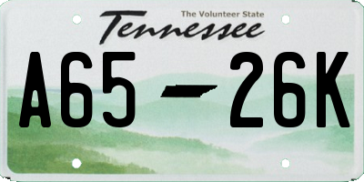 TN license plate A6526K
