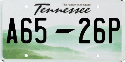 TN license plate A6526P