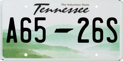 TN license plate A6526S