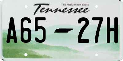 TN license plate A6527H