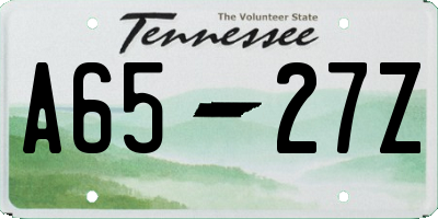 TN license plate A6527Z