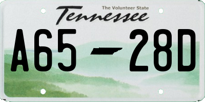 TN license plate A6528D