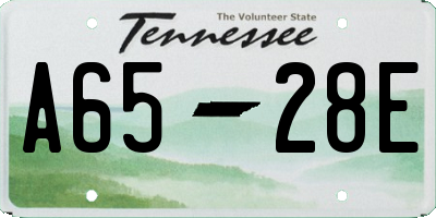 TN license plate A6528E