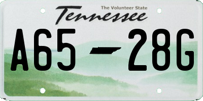 TN license plate A6528G