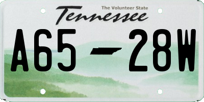 TN license plate A6528W