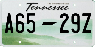 TN license plate A6529Z