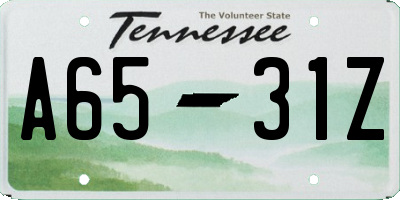 TN license plate A6531Z