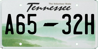TN license plate A6532H