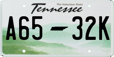 TN license plate A6532K