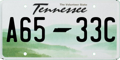 TN license plate A6533C