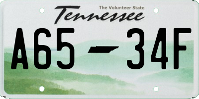 TN license plate A6534F