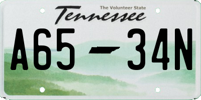 TN license plate A6534N