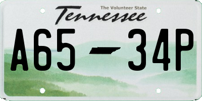 TN license plate A6534P