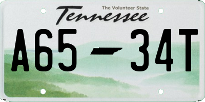 TN license plate A6534T
