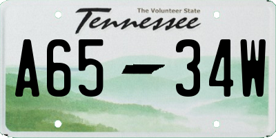 TN license plate A6534W