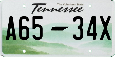 TN license plate A6534X