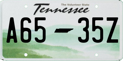 TN license plate A6535Z