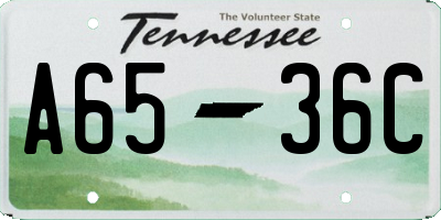 TN license plate A6536C