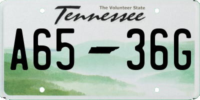 TN license plate A6536G
