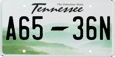 TN license plate A6536N