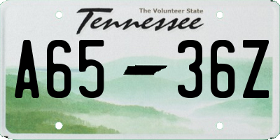 TN license plate A6536Z