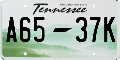 TN license plate A6537K