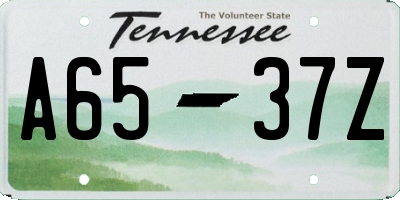 TN license plate A6537Z